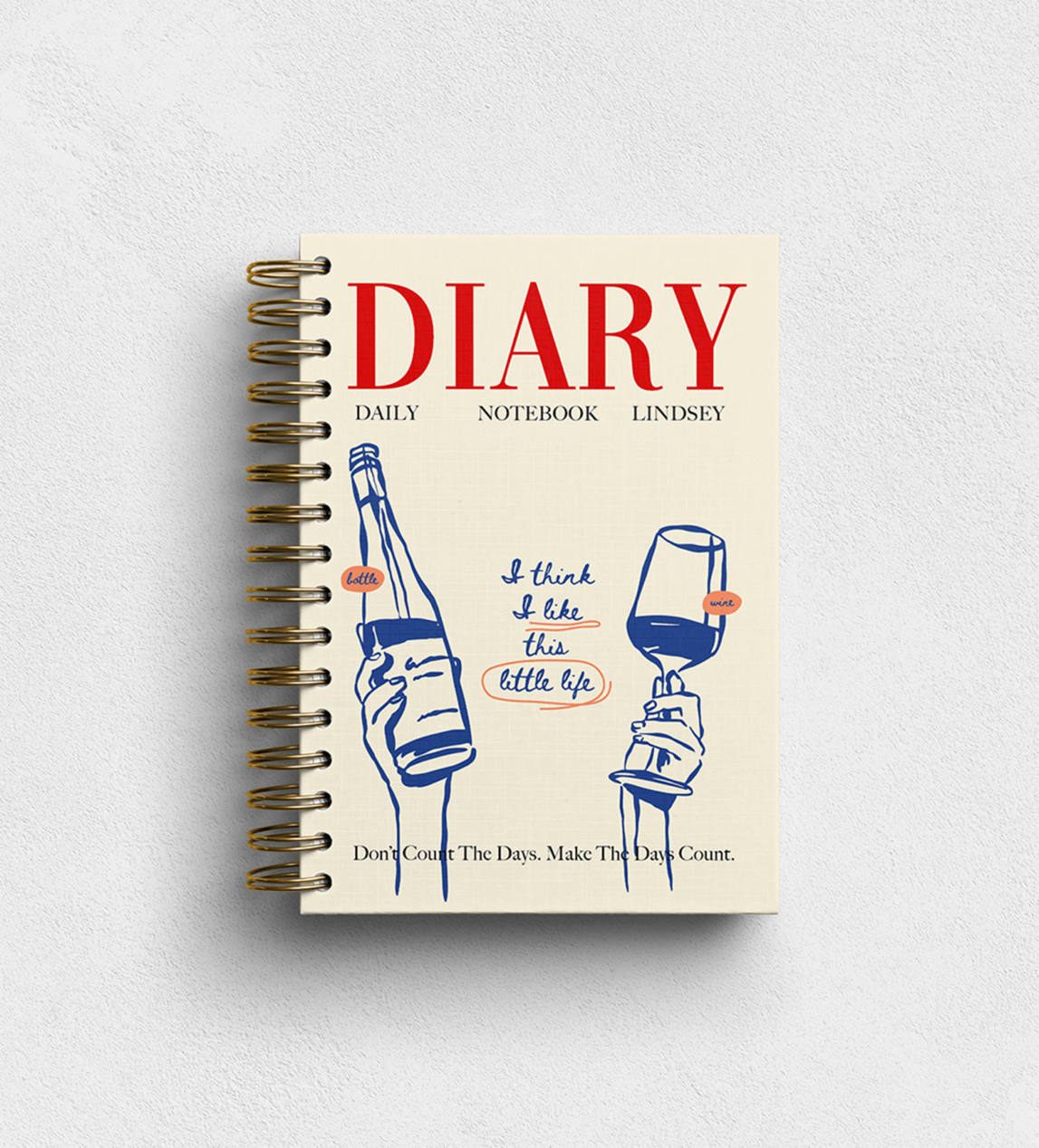 Blue Wine Personalised Notebook