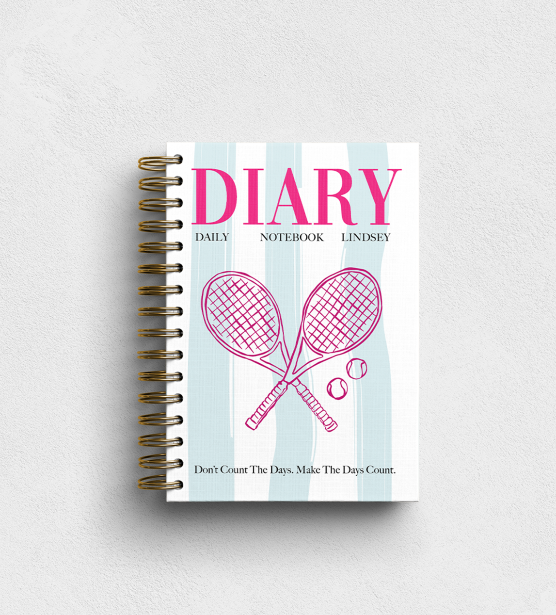 Pink Tennis Personalised Notebook