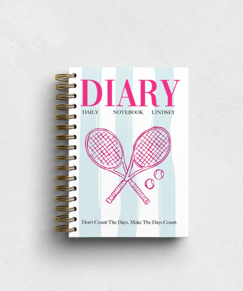 Pink Tennis Personalised Notebook