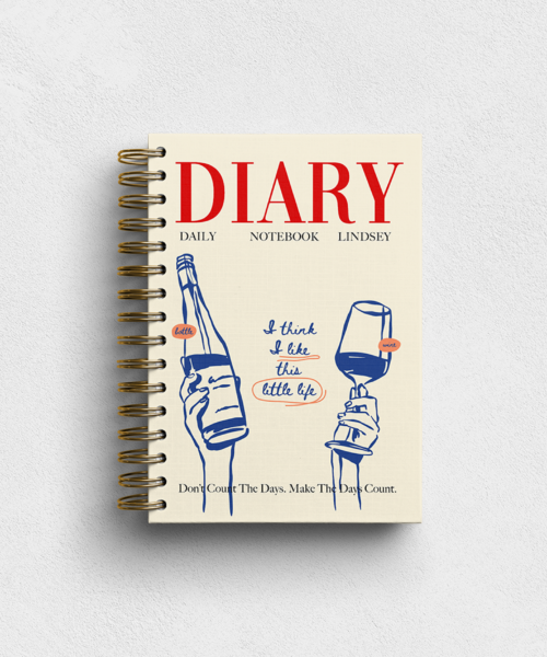 Blue Wine Personalised Notebook