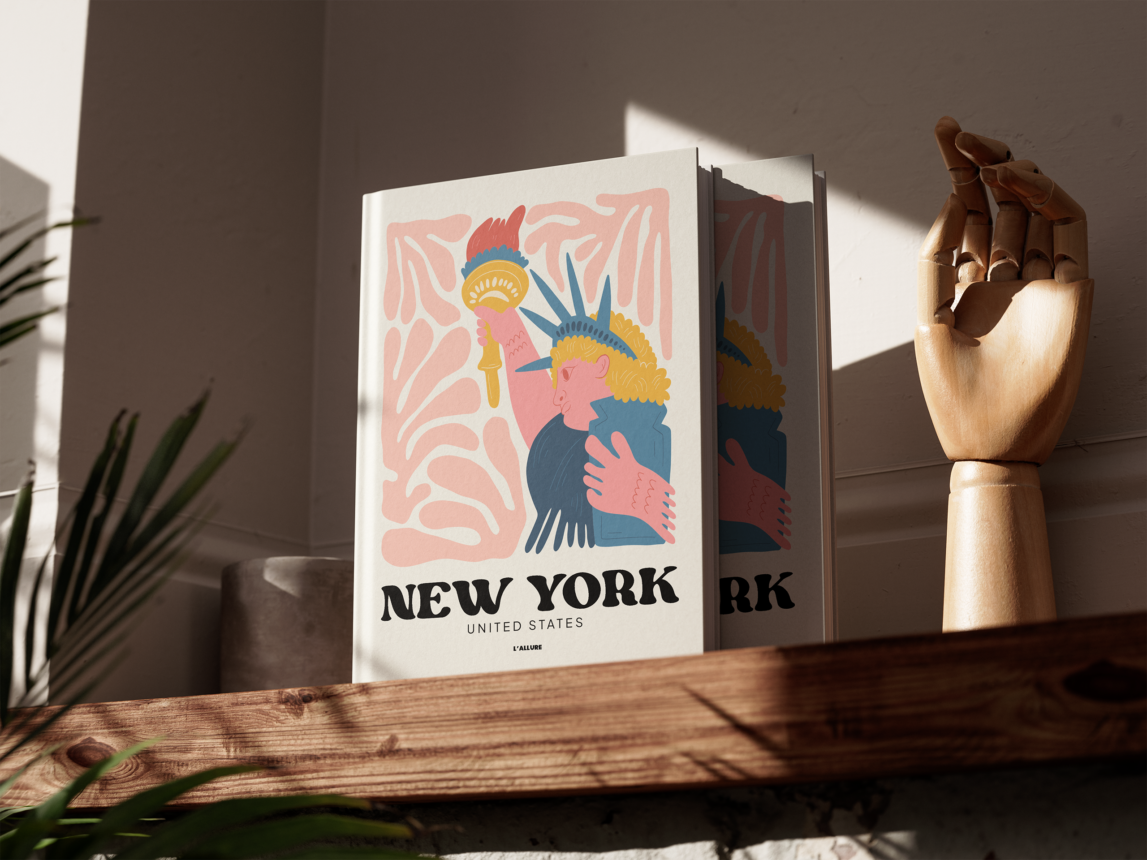 New York Usa Pink Hardcover Coffee Table Book