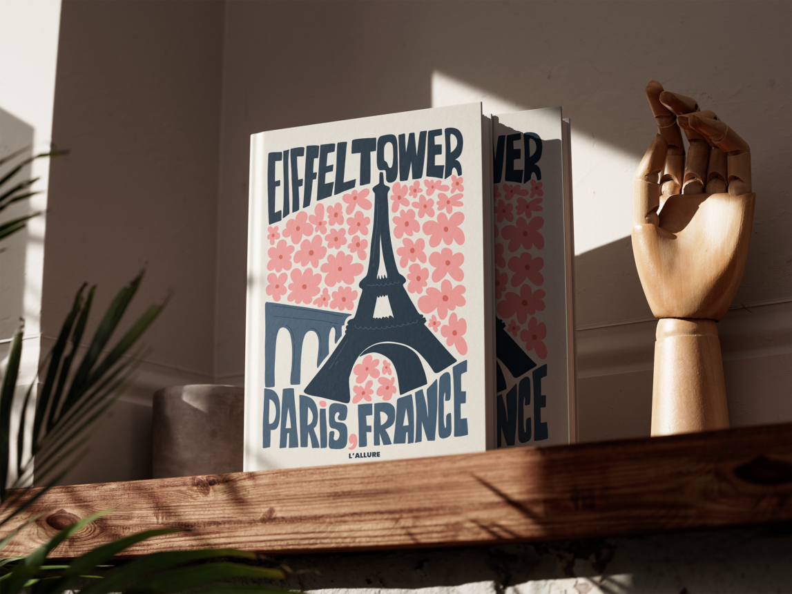 Paris France Pink Hardcover Coffee Table Book